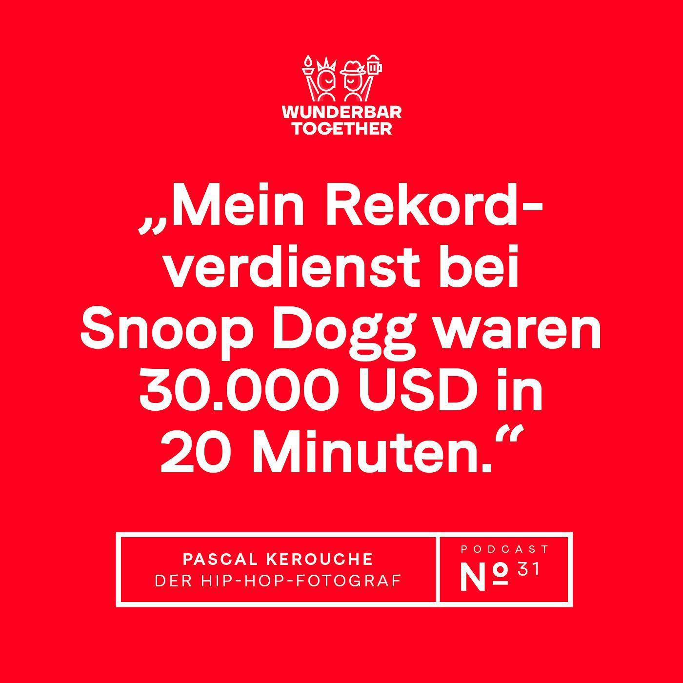 In der 31. Folge des Wunderbar Together Podcasts erklärt @mmpascal, wie er vom Snoop-Chronologen schließlich zum bekanntesten Hip-Hop-Fotografen der Deutschen avanciert und in seiner neuen Heimat Hamburg mit einer der bekanntesten und umstrittensten Hip-Hop-Crew des Landes, 187 Straßenbande, zusammenwächst.